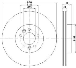 HELLA PAGID 8dd355125251 -  Тормозной диск